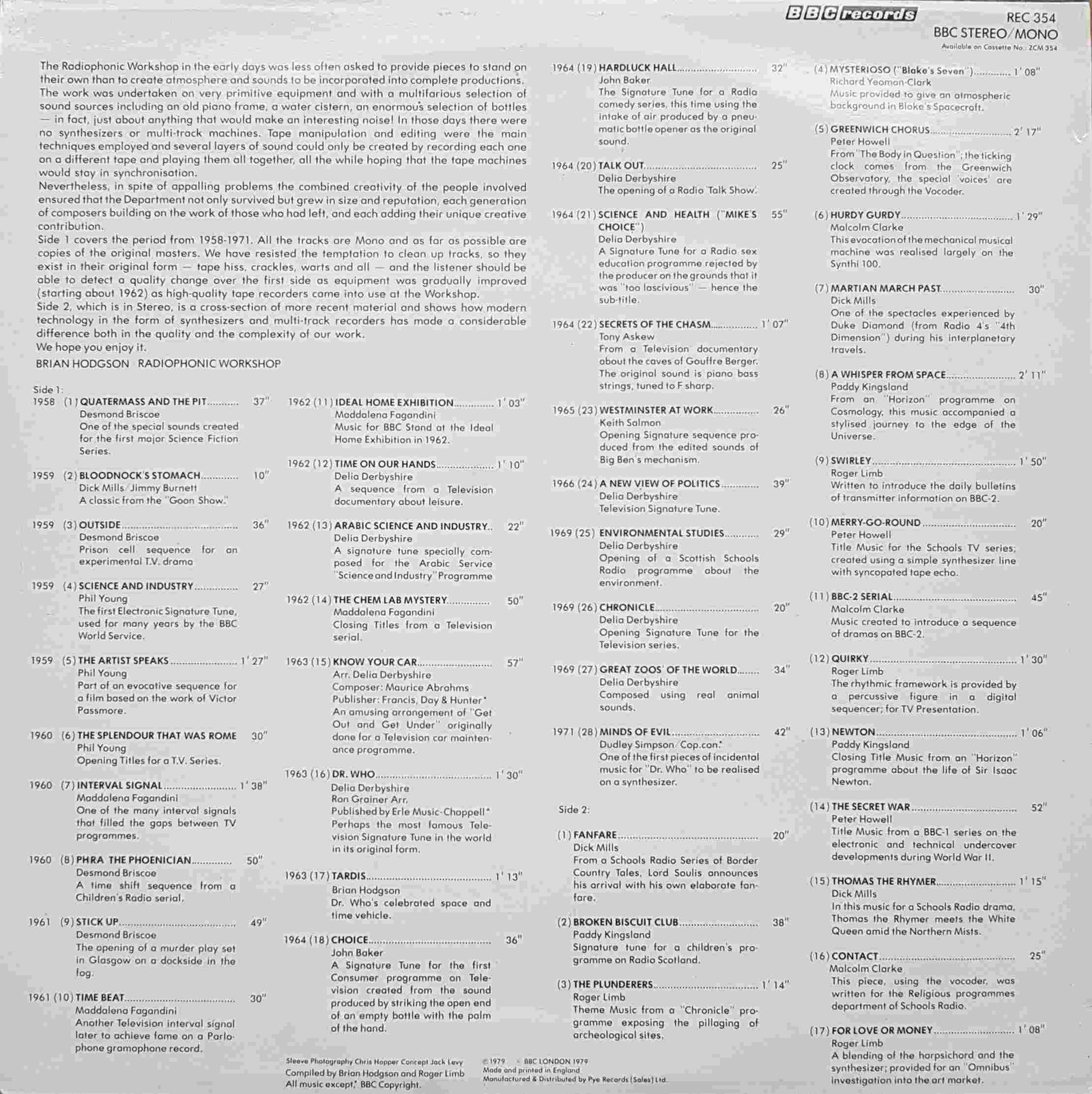 Back cover of REC 354